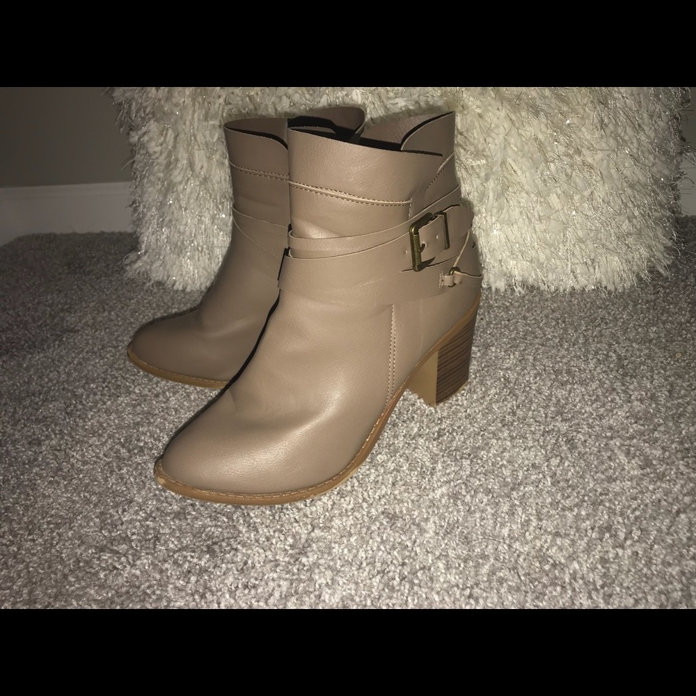 Tan Pleather Booties
